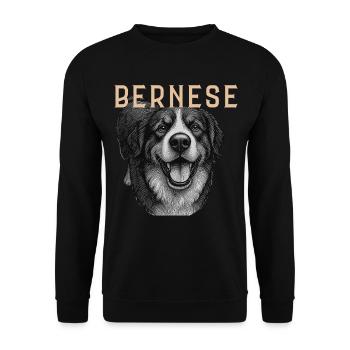 Berner Sennenhund Vintage - Unisex Pullover - Schwarz - Vorne - Alina (178cm) & Michal (187cm)
