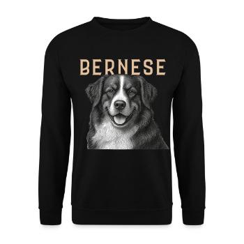 Berner Sennenhund Vintage - Unisex Pullover - Schwarz - Vorne - Alina (178cm) & Michal (187cm)