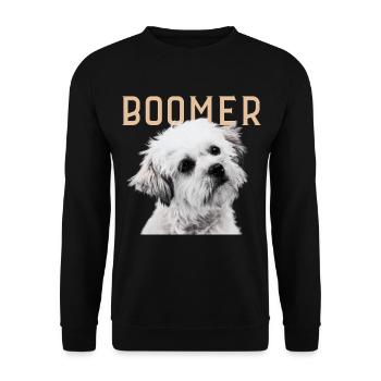 Boomer Dog Vintage - Unisex Pullover - Schwarz - Vorne - Alina (178cm) & Michal (187cm)