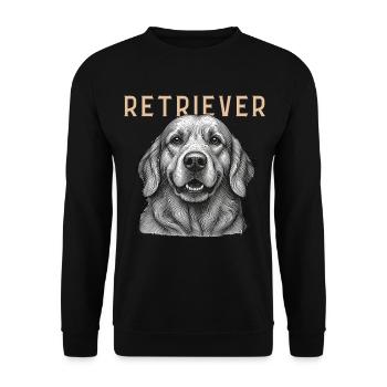 Retriever Dog Vintage - Unisex Pullover - Schwarz - Vorne - Alina (178cm) & Michal (187cm)
