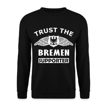 Trust the Bremen supporter - Unisex Sweatshirt - black - Front - Alina (178cm) & Michal (187cm)