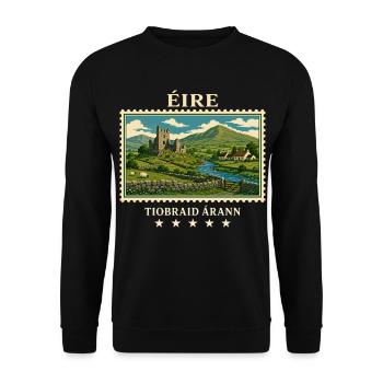 Irland Tipperary Vintage Reisemarke - Unisex Pullover - Schwarz - Vorne - Alina (178cm) & Michal (187cm)