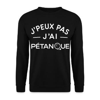 Pétanque Humour Cadeau Passionné de Boules - Sweat-shirt Unisexe - noir - Devant - Alina (178cm) & Michal (187cm)