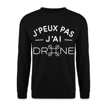 Drone Humour Cadeau Passionné de Pilotage - Sweat-shirt Unisexe - noir - Devant - Alina (178cm) & Michal (187cm)