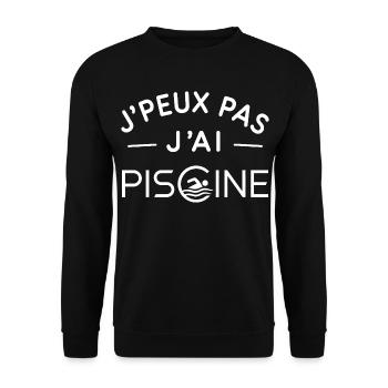 Piscine Humour Cadeau Passionné de Baignade - Sweat-shirt Unisexe - noir - Devant - Alina (178cm) & Michal (187cm)