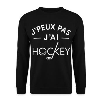 Hockey Humour Cadeau Fan de Sport sur Glace - Sweat-shirt Unisexe - noir - Devant - Alina (178cm) & Michal (187cm)