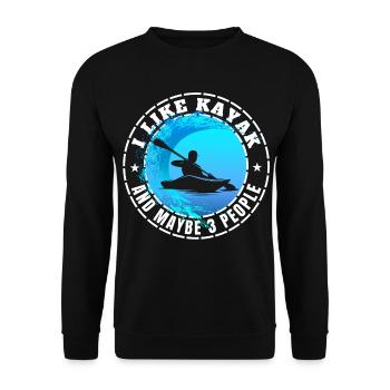 ICH MAG KAJAK UND VIELLEICHT DREI LEUTE - Unisex Pullover - Schwarz - Vorne - Alina (178cm) & Michal (187cm)