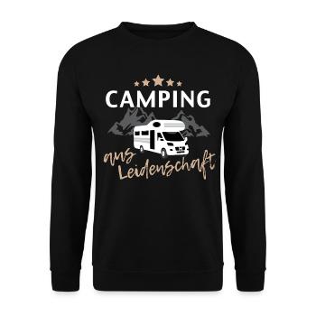 Camping passionné avec caravane à Berge - Sweat-shirt Unisexe - noir - Devant - Alina (178cm) & Michal (187cm)