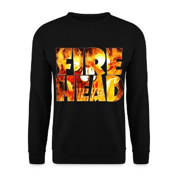 Lettrage feuerkopf en flammes - Sweat-shirt Unisexe - noir - Devant - Alina (178cm) & Michal (187cm)