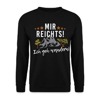 Mir reichts! Ich geh wandern! Ab in die Berge - Unisex Pullover - Schwarz - Vorne - Alina (178cm) & Michal (187cm)