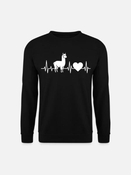 Alpaca Llama Heartbeat Alpaca - Unisex Sweatshirt - black