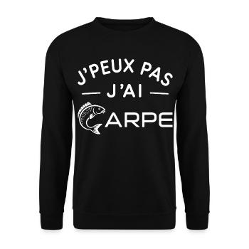 Carpe Humour Cadeau Passionné de Pêche - Sweat-shirt Unisexe - noir - Devant - Alina (178cm) & Michal (187cm)