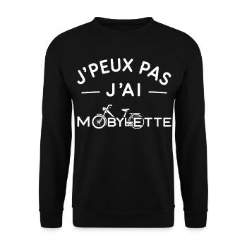 Mobylette Humour Cadeau Rétro Deux Roues - Sweat-shirt Unisexe - noir - Devant - Alina (178cm) & Michal (187cm)