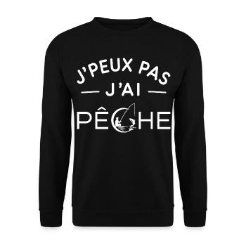 Pêche Humour Cadeau Passionné de Pêche - Sweat-shirt Unisexe - noir - Devant - Alina (178cm) & Michal (187cm)