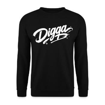 Digga | Graffiti cool qui dit | Mot jeunesse - Sweat-shirt Unisexe - noir - Devant - Alina (178cm) & Michal (187cm)