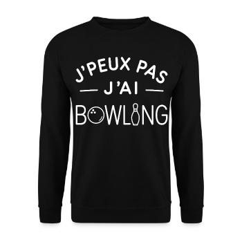 Bowling Humour Cadeau Passionné de Quilles - Sweat-shirt Unisexe - noir - Devant - Alina (178cm) & Michal (187cm)