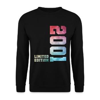 25. Geburtstag Limited Edition 2001 Jahrgang 2001 - Unisex Pullover - Schwarz - Vorne - Alina (178cm) & Michal (187cm)