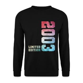 23. Geburtstag Limited Edition 2003 Jahrgang 2003 - Unisex Pullover - Schwarz - Vorne - Alina (178cm) & Michal (187cm)