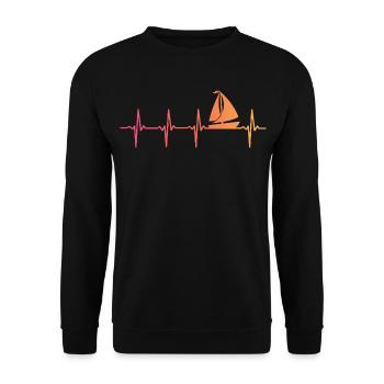 voile sunset battement de coeur bateau à voile - Sweat-shirt Unisexe - noir - Devant - Alina (178cm) & Michal (187cm)