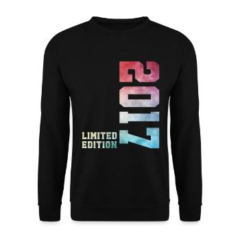 9. Geburtstag Limited Edition 2017 – Jahrgang 2017 - Unisex Pullover - Schwarz - Vorne - Alina (178cm) & Michal (187cm)