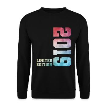 7. Geburtstag Limited Edition 2019 – Jahrgang 2019 - Unisex Pullover - Schwarz - Vorne - Alina (178cm) & Michal (187cm)