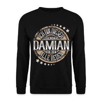 Damian - Unisex Pullover - Schwarz - Vorne - Alina (178cm) & Michal (187cm)