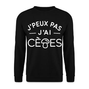 Cèpes Humour Cadeau Passionné de Champignons - Sweat-shirt Unisexe - noir - Devant - Alina (178cm) & Michal (187cm)