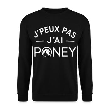 Poney Humour Cadeau Passionné d'Équitation - Sweat-shirt Unisexe - noir - Devant - Alina (178cm) & Michal (187cm)