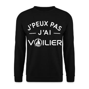 Voilier Humour Cadeau Passionné de Voile - Sweat-shirt Unisexe - noir - Devant - Alina (178cm) & Michal (187cm)