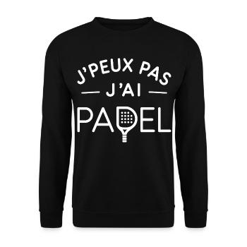 Padel Humour Cadeau Passionné de Raquette - Sweat-shirt Unisexe - noir - Devant - Alina (178cm) & Michal (187cm)