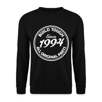 Vintage Abzeichen Seit 1994 - Unisex Pullover - Schwarz - Vorne - Alina (178cm) & Michal (187cm)