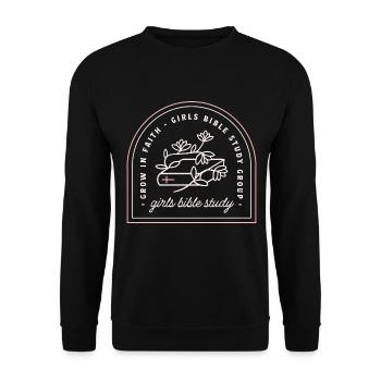 Mädchen-Bibelstudien-Christliche Gruppe - Unisex Pullover - Schwarz - Vorne - Alina (178cm) & Michal (187cm)