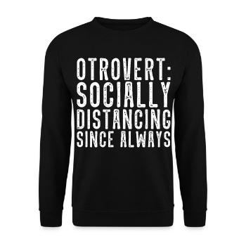 Distanciation sociale des otroverts - Sweat-shirt Unisexe - noir - Devant - Alina (178cm) & Michal (187cm)