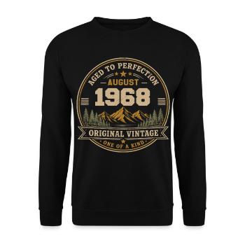Août 1968 Anniversaire Original Vintage Montagne - Sweat-shirt Unisexe - noir - Devant - Alina (178cm) & Michal (187cm)