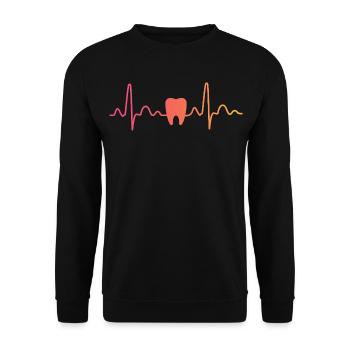 Zahnarzt Sunset Zahnarzt Herzschlag - Unisex Pullover - Schwarz - Vorne - Alina (178cm) & Michal (187cm)