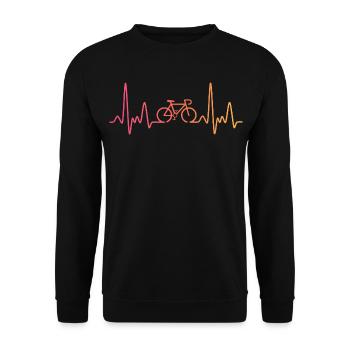 Sonnenuntergang Radfahren Herzschlag Radfahren - Unisex Pullover - Schwarz - Vorne - Alina (178cm) & Michal (187cm)