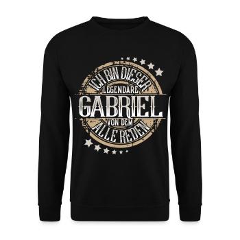 Gabriel - Unisex Pullover - Schwarz - Vorne - Alina (178cm) & Michal (187cm)
