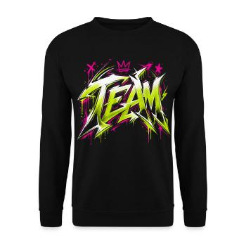 Team - Unisex Pullover - Schwarz - Vorne - Alina (178cm) & Michal (187cm)