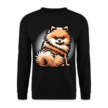 Pomeranian Pomeranian Pomeranian Spitz Dog Miniature Spitz Holder - Unisex Sweatshirt - black - Front - Alina (178cm) & Michal (187cm)