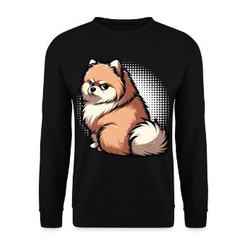 Pomeranian Pomeranian Pomeranian Spitz Dog Miniature Spitz Holder - Unisex Sweatshirt - black - Front - Alina (178cm) & Michal (187cm)