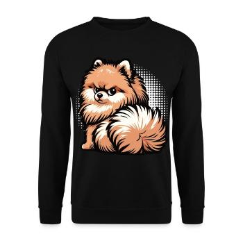 Poméranien Poméranien Spitz Chien Miniature Spitz Holder - Sweat-shirt Unisexe - noir - Devant - Alina (178cm) & Michal (187cm)