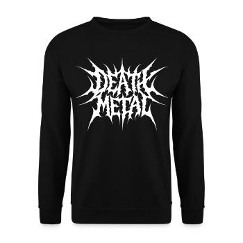 Death Metal gezackter Schriftzug  - Unisex Pullover - Schwarz - Vorne - Alina (178cm) & Michal (187cm)