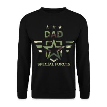 Vater-Spezialeinheiten-Tarn-Militär - Unisex Pullover - Schwarz - Vorne - Alina (178cm) & Michal (187cm)