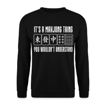 Un truc de mahjong que tu ne comprendrais pas - Sweat-shirt Unisexe - noir - Devant - Alina (178cm) & Michal (187cm)