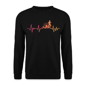 Trail running sunset heartbeat trailer - Unisex Sweatshirt - black - Front - Alina (178cm) & Michal (187cm)