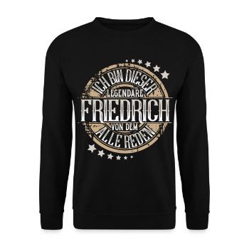 Friedrich - Unisex Pullover - Schwarz - Vorne - Alina (178cm) & Michal (187cm)