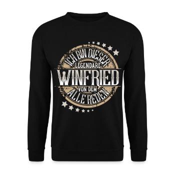 Winfried - Unisex Pullover - Schwarz - Vorne - Alina (178cm) & Michal (187cm)