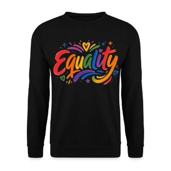 Equality Rainbow T-Shirt CSD Pride - Unisex Sweatshirt - black - Front - Alina (178cm) & Michal (187cm)