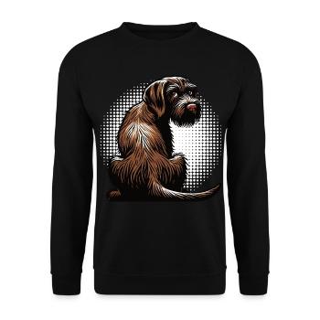German Wirehaired German Wirehaired Owner - Unisex Sweatshirt - black - Front - Alina (178cm) & Michal (187cm)