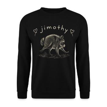 Cute Raccoon | Vintage Woodland Animal Illustratio - Unisex Sweatshirt - black - Front - Alina (178cm) & Michal (187cm)